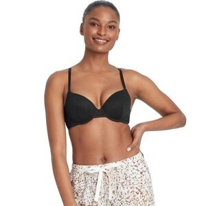 Auden The Everyday Lightly Padded CONVERTIBLE Underwire Raceback Bra, 32DD Black